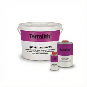 Terralith Epoxidharzmörtel 5 kg: Eimer, Dose und Flasche für Reparaturen im Innen- und Außenbereich.