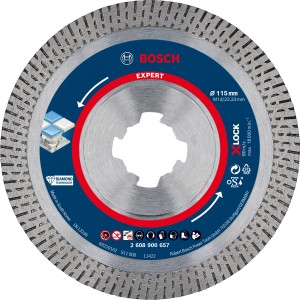 Bosch Expert Diamanttrennscheibe X-Lock, 115mm, für Winkelschleifer, zum Schneiden von Hartkeramikfliesen.