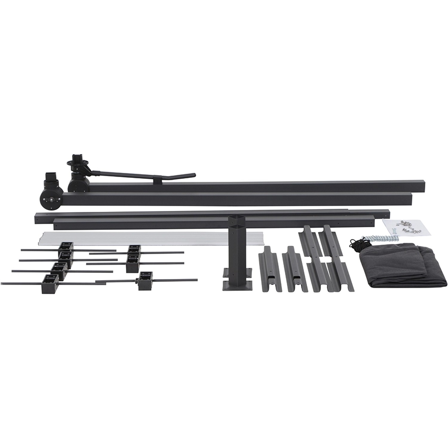 Siena Garden Marktschirm 350x250 cm Anthrazit, Einzelteile für Montage.