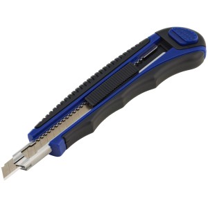 LUX Cuttermesser 9 mm Comfort mit blau-schwarzem Griff und ausfahrbarer Klinge.