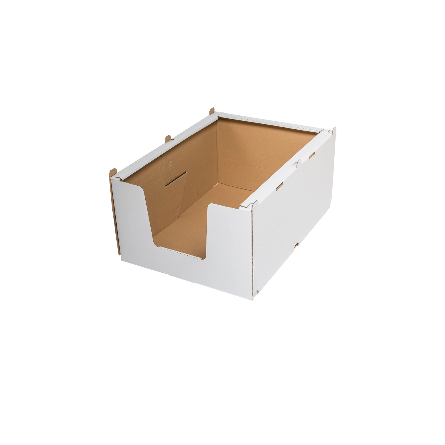 PROREGAL Mega Deal 10x Stapelbehälter Aus Wellpappe XL LxBxH 780x580x360mm Stapelbar Weiß Regalkarton Stapelkarton Stapelbox