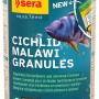 Sera Granugreen Nature Fischfutter für Cichliden, 250ml Dose mit Granulat und Fisch-Abbildung.