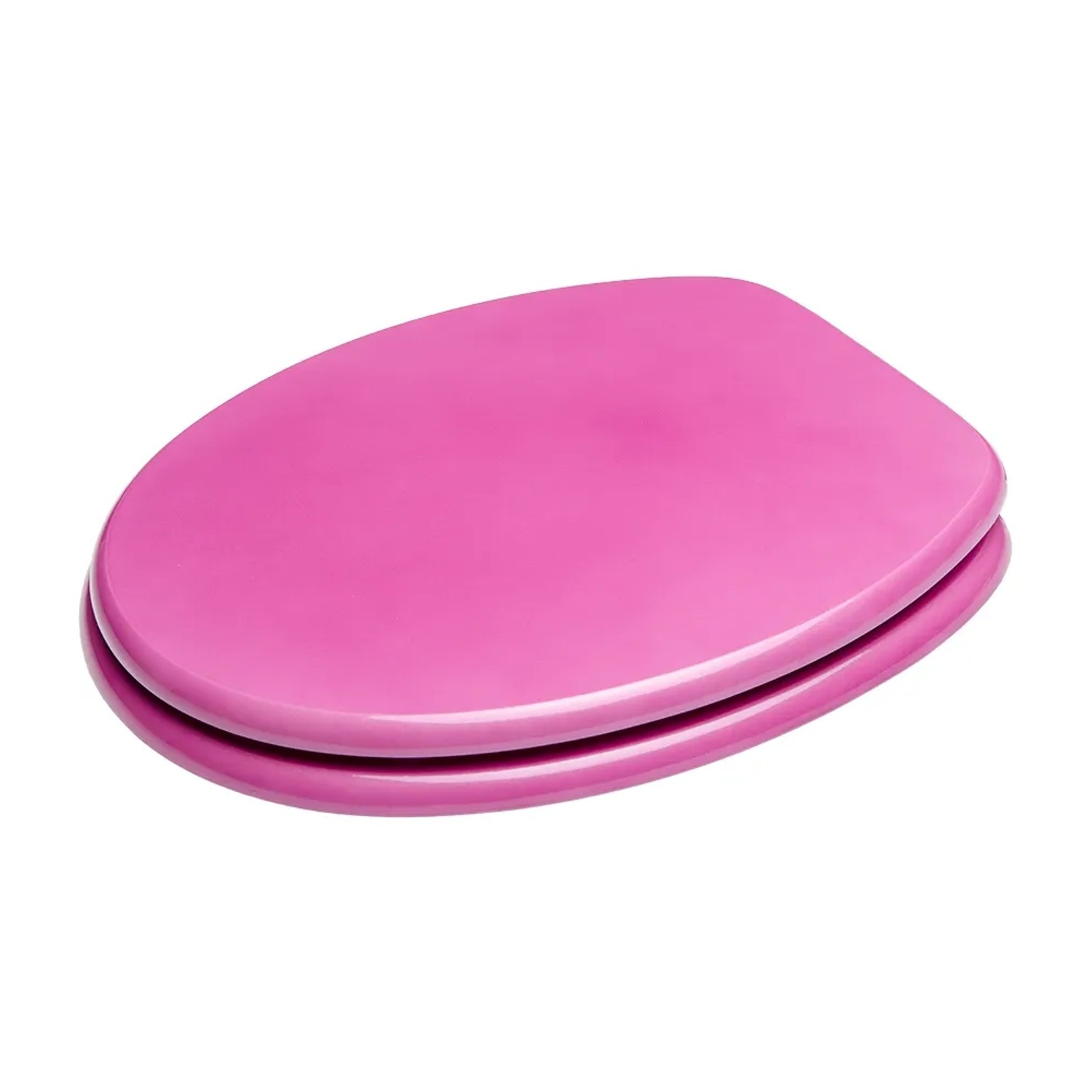 Sanilo WC-Sitz Glitzer Pink aus Holz, stabiler Toilettendeckel für Standard WC Becken.