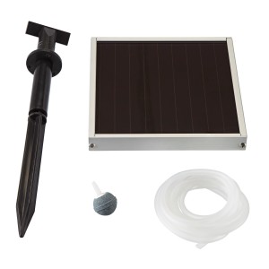 Pontec Solarbelüfterpumpe PondoSolar Air 150 Plus mit Solarmodul, Schlauch und Belüfterstein.