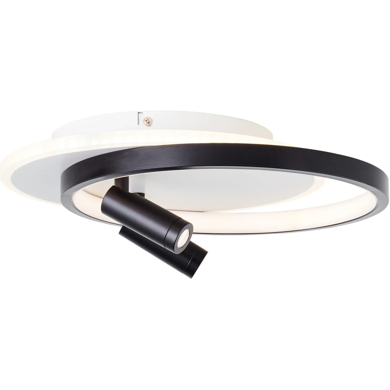 Moderne, 2-flammige LED-Deckenleuchte Eunomia in Schwarz/Weiß, 35x30 cm, für Innenräume.