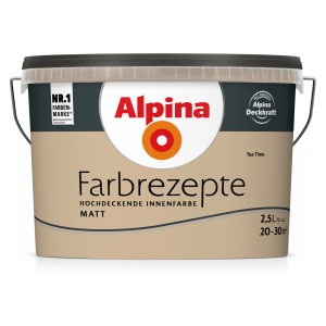 Alpina Farbrezepte Tea Time, matte Innenfarbe im 2,5 Liter Eimer. Bunte Wandfarbe für ein gemütliches Zuhause.