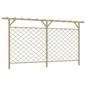 vidaXL Garten-Gitterzaun mit Pergola-Oberteil Holz 41726