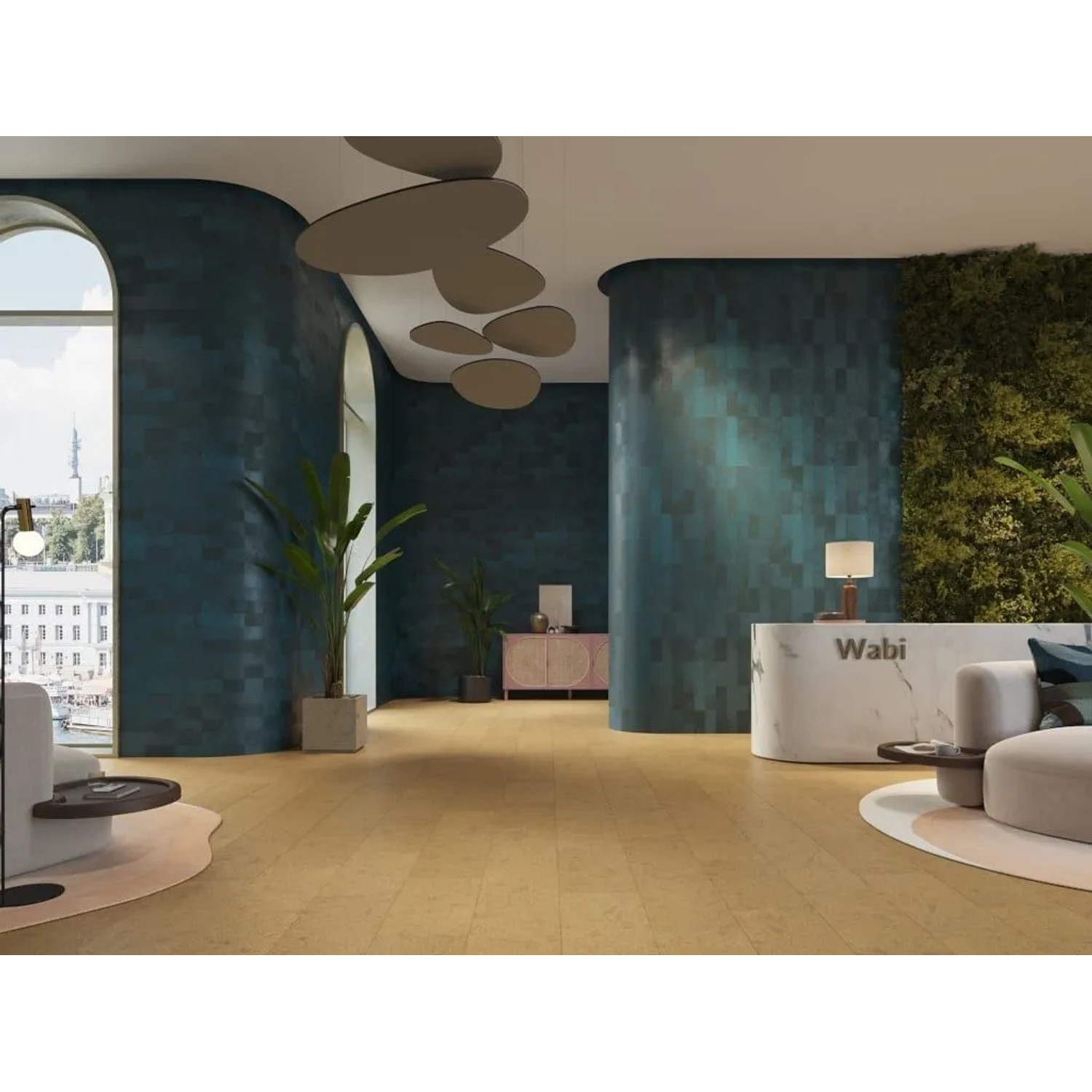 Granorte Kork Wandfliese Wabi Elements Sky mit CORKGUARD-Oberfläche