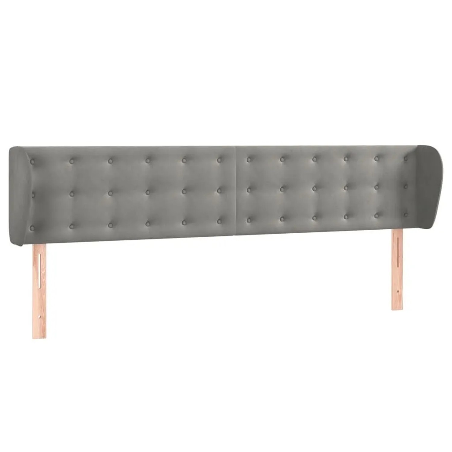 vidaXL Kopfteil mit Ohren Hellgrau 183x23x78/88 cm Samt 3117638