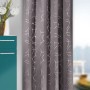 Grau-silberner Blackout Ösenschal mit Kreisdesign, 245x135 cm, von Neusser Collection.