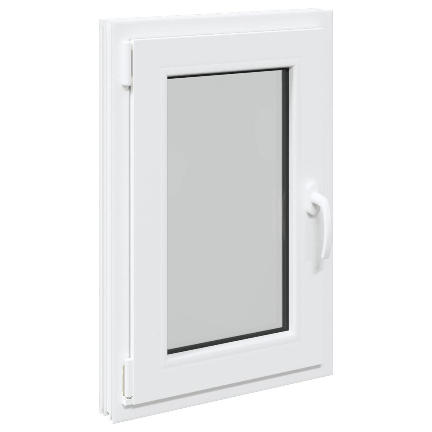 vidaXL Kellerfenster RISOR Weiß 50 x 75 cm PVC und Glas 42047229