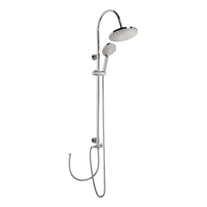 aquaSu Duschsystem Pitus Chrom mit Kopf- und Handbrause, 4 Strahlarten und Brausestange.