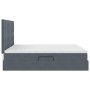 vidaXL Bett mit LED-Lichtleisten Dunkelgrau 200 x 200 cm Samt 3372888_13