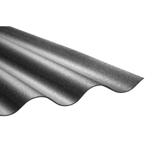 Schwarze PVC-Wellplatte Sinus 76/18, 80x120 cm, für Kunststoffbedachung.
