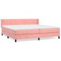Rosa vidaXL Boxspringbett 200x200 cm mit Matratze und Kopfteil.