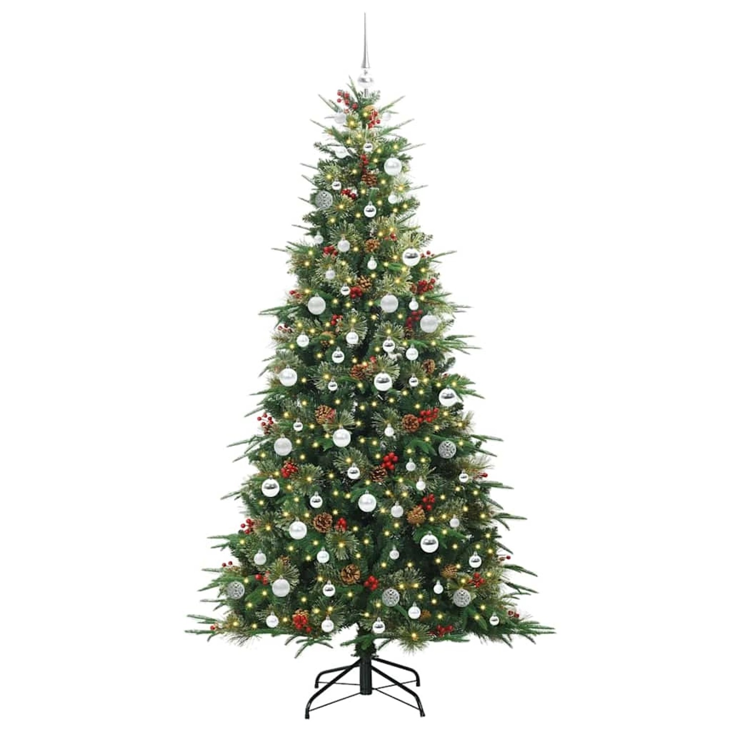 vidaXL Künstlicher Klappbarer Weihnachtsbaum Grün 210 cm PE und PVC 3397437