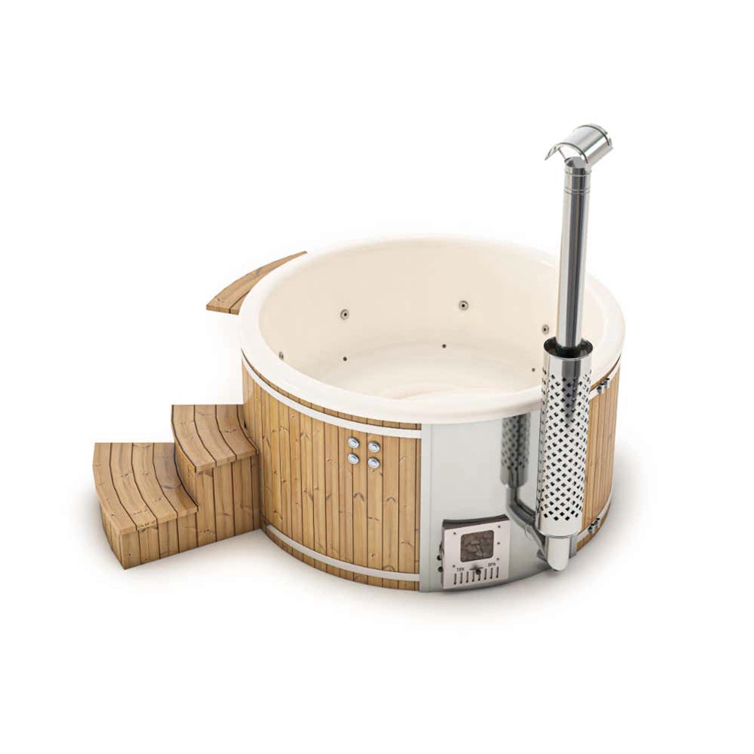 Finntherm Hot Tub Stockholm Spa Edition Cremeweiß Ø 200 cm