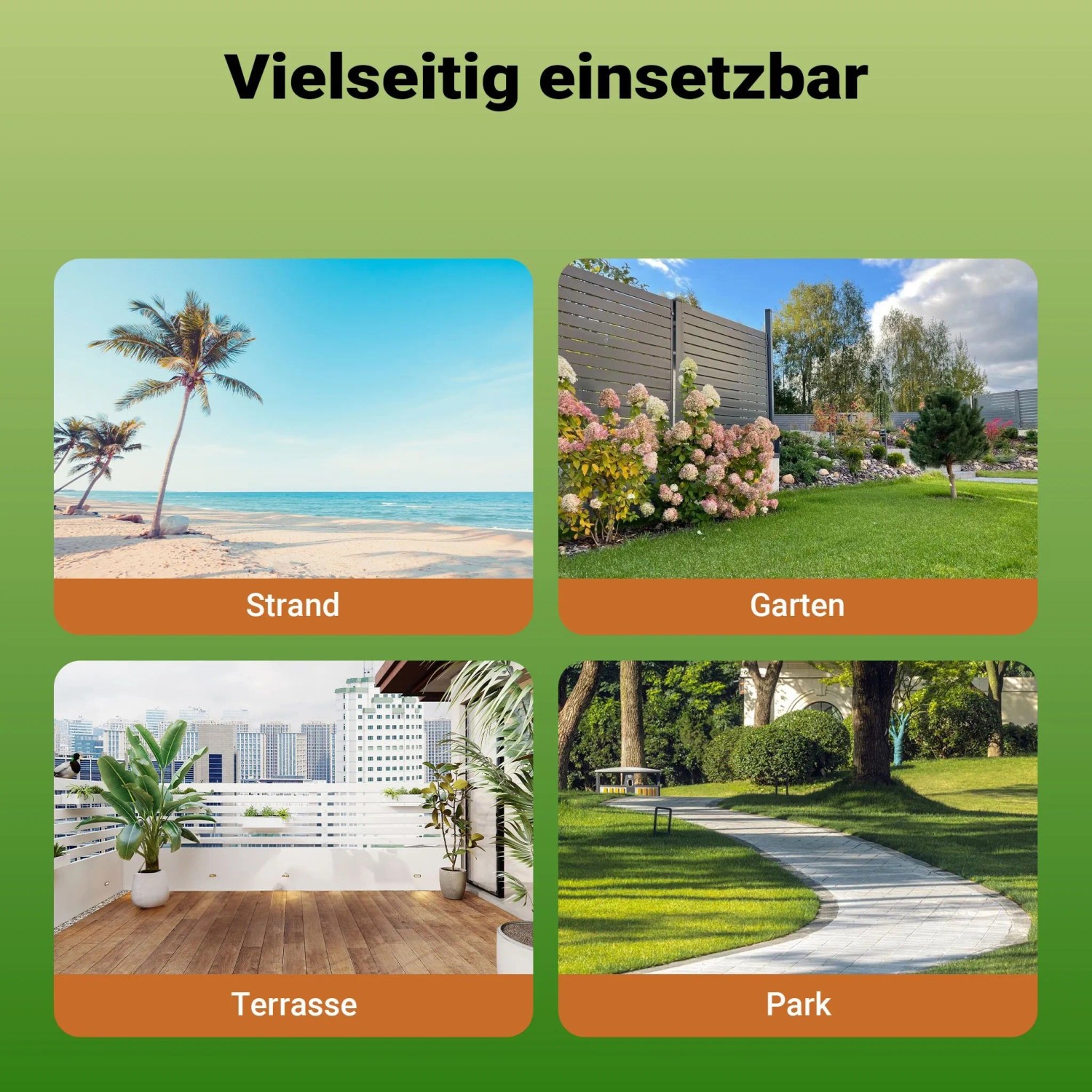Vielseitige Einsatzorte: Strand, Garten, Terrasse, Park. Ideal für Sandkasten mit Deckel und Sitzbänken.