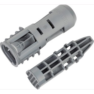 Mini-Geräteträger für Hohlwanddosen, geeignet für Dämmstärken ab 80 mm, belastbar bis 3 kg.