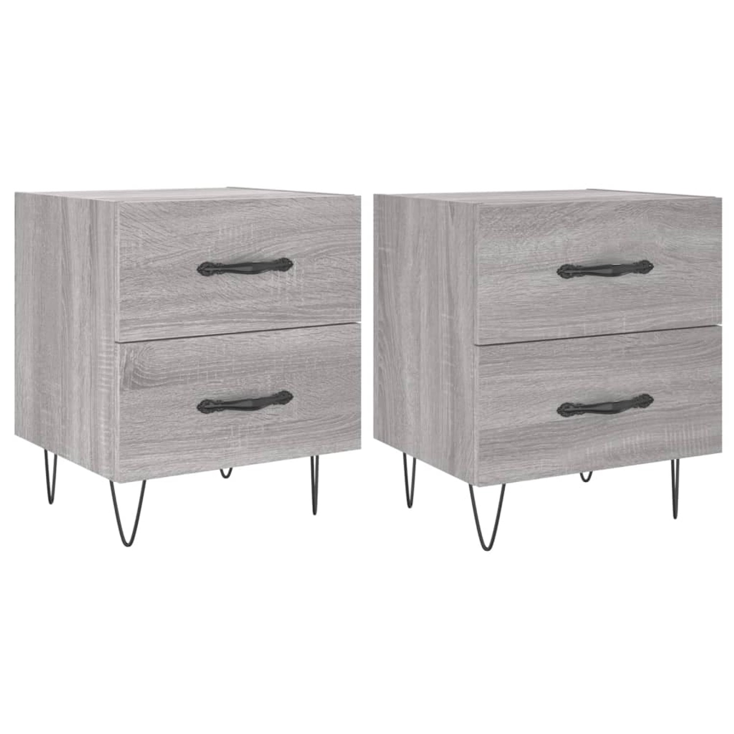 vidaXL Nachttische 2 Stk Grau Sonoma 40x35x47,5 cm Holzwerkstoff Modell 13 günstig online kaufen