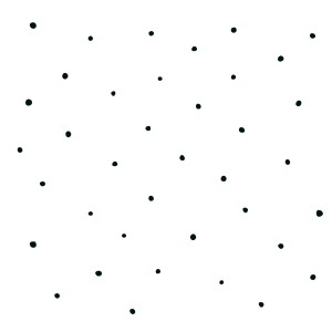 Vliestapete mit schwarzen Punkten auf weißem Grund, geeignet als Kinderzimmertapete.