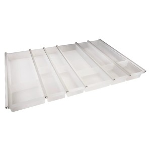 SOTECH Cuisio Besteckeinsatz 800 mm, transluzent weiß mit Messerblock.