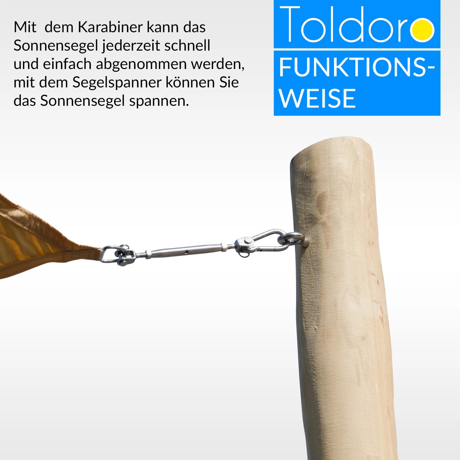 Toldoro 3m Sonnensegelmast Aus Holz Robinie mit Fester Öse Ø110140mm