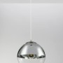 Moderne Globo Pendelleuchte Varus mit nickel-mattem Glasschirm.