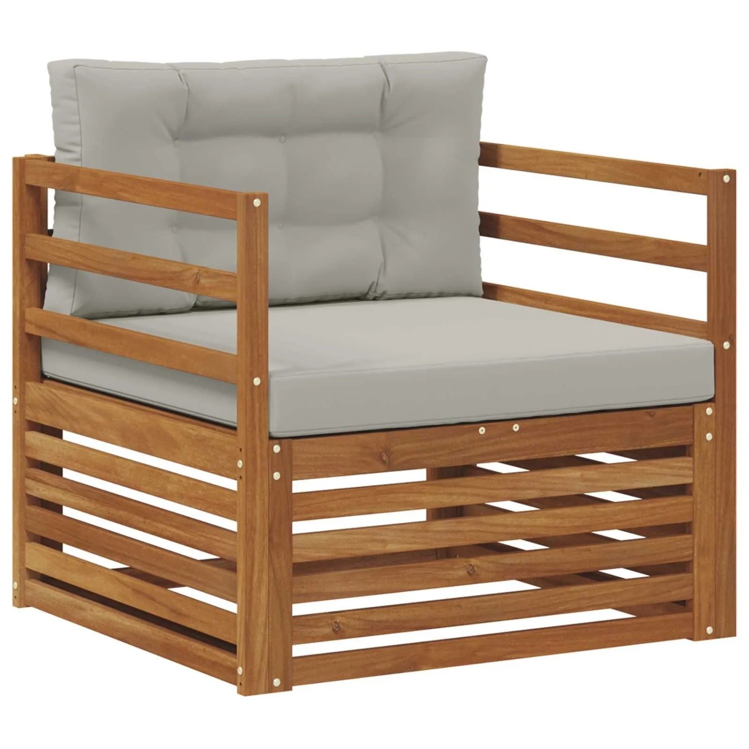 vidaXL Outdoor-Sofagarnitur Massives Akazienholz und Polyester Natur 3436376