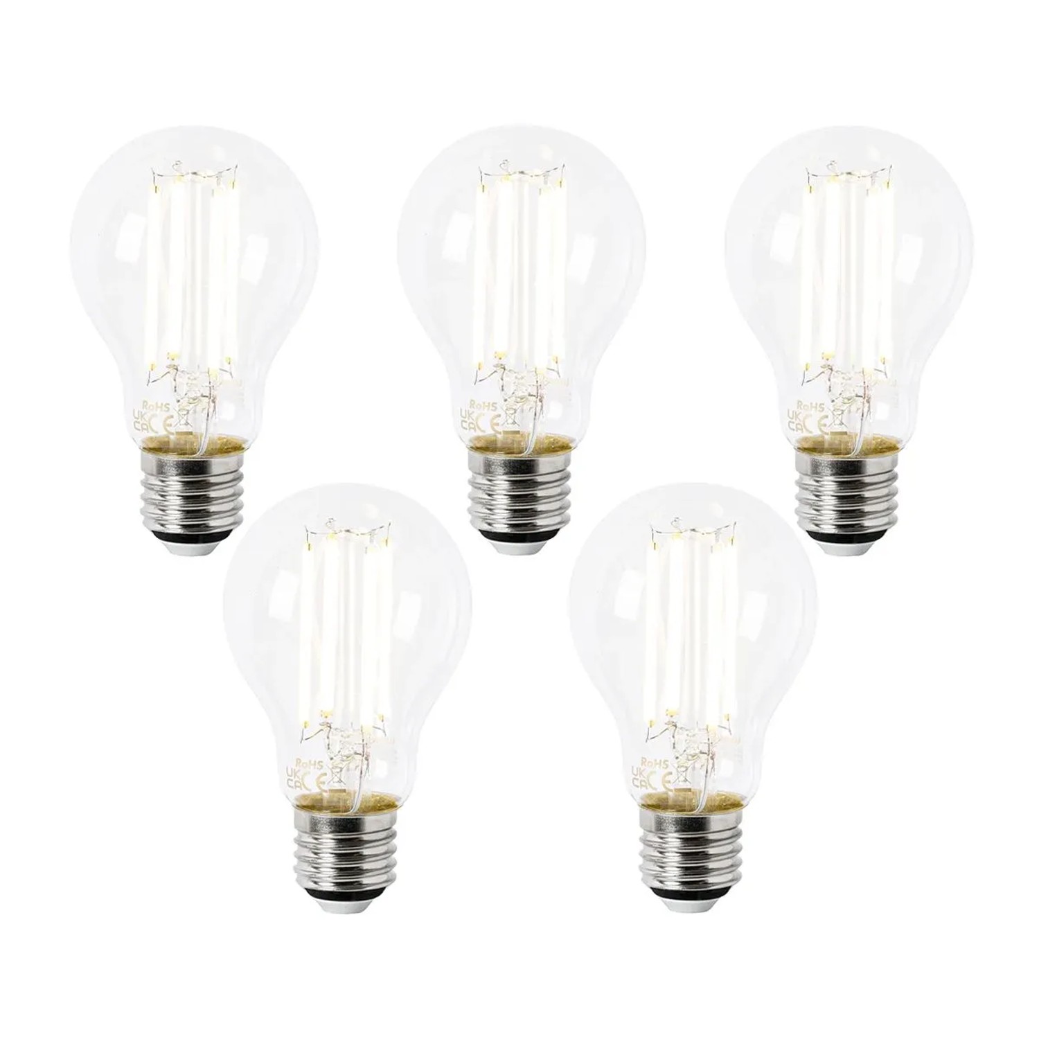 LUEDD 5er Set E27 LED Glühbirne A60 Klar 2,2W 470,m 2700K