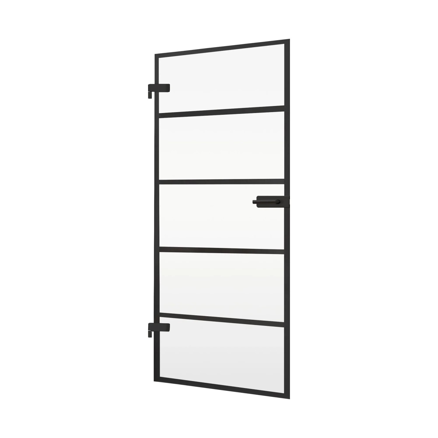 inova Glastür 834 x 1972 mm Satiniert Blockstreifen Schwarz mit Studio Glastürbeschlag