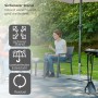 osoltus Edelstahl Universal Standrohr für Granit Schirmständer, stabil, wetterfest, auf Terrasse mit Sonnenschirm.