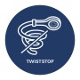 Symbol für TwistStop Funktion des Grohe QuickFix Duschsystems, verhindert Verdrehen des Schlauchs.