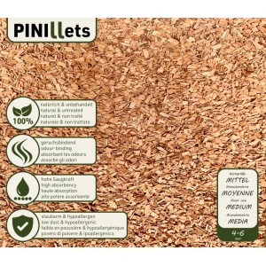 PINI Buchenhack Mittel 15 kg Einstreu für Hühner, Küken & Wachteln
