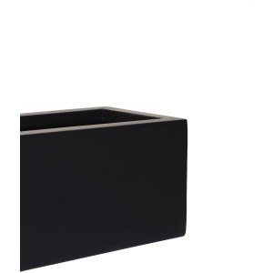 Anthrazitfarbener Vivanno Pflanzkasten Flobo, 100x17x15 cm, aus Fiberglas.