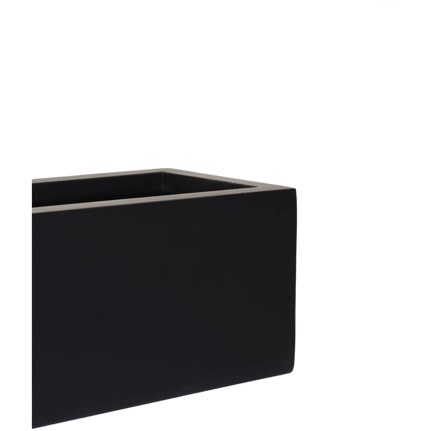 Anthrazitfarbener Vivanno Pflanzkasten Flobo, 100x17x15 cm, aus Fiberglas.