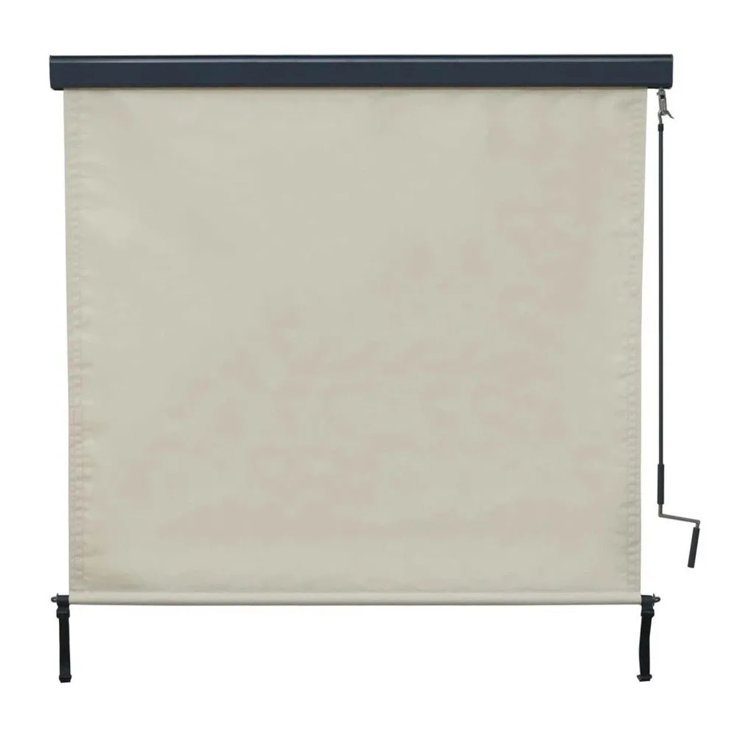 MCW Vertikalmarkise F42, 250x180cm, in Creme-Beige mit Handkurbel. Sonnenschutz für Fenster oder Balkon.
