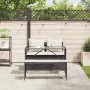 Schwarze 3-tlg. vidaXL Garten-Essgruppe aus Rattan mit Kissen. Ideal für Terrasse und Garten.