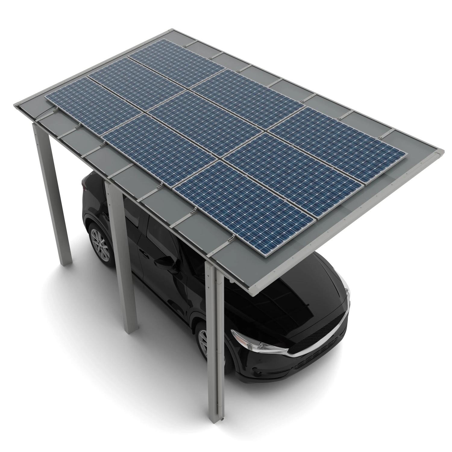 Ximax Solarcarport Linea Typ 110, 495,4 x 272,6 cm Edelstahl-Look 64 kg/m²