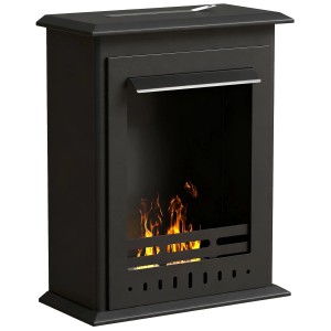 HOMCOM Ethanol Kamin Stahl Edelstahl 56L x 27B x 60H cm Schwarz