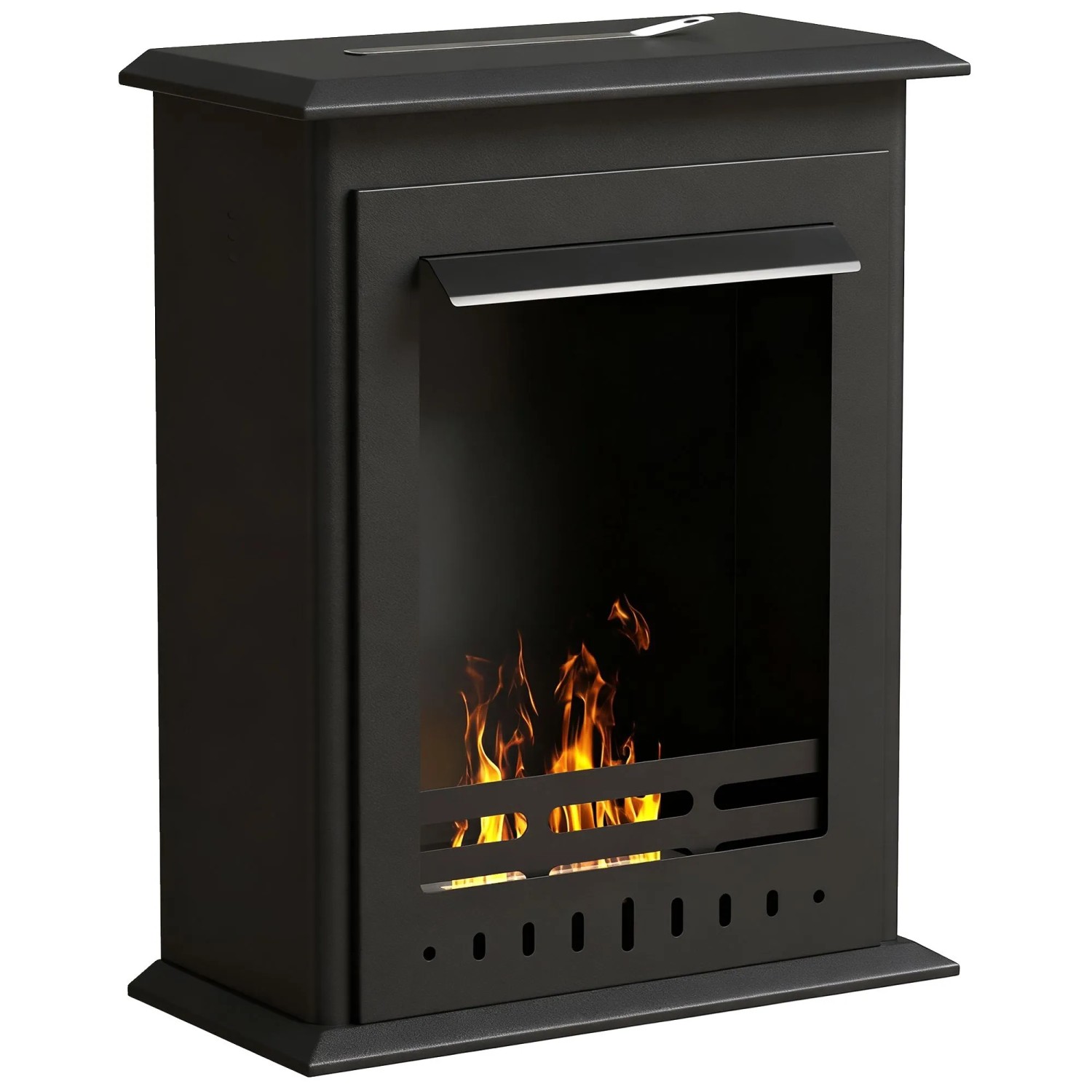 HOMCOM Ethanol Kamin Stahl Edelstahl 56L x 27B x 60H cm Schwarz günstig online kaufen