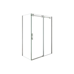 Duschparadies Duschkabine 120x80cm Höhe 195cm Schiebetür x Seitenwand 8mm ESG Nano Glas Dusche Duschabtrennung Hochglanz Verchromt
