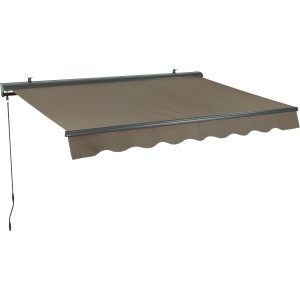 Hülsenmarkise Belport 3x2m in Taupe mit Motor für Terrasse oder Balkon.