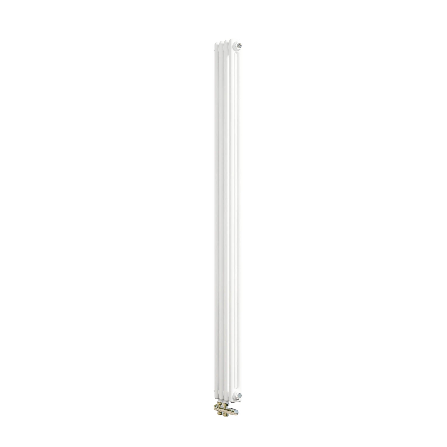 AICA Traditioneller Heizkörper 1800 x 200 mm Gusseisenstil 2 Spalten mit Seitenanschluss Weiß 572W