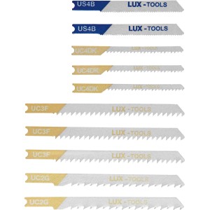 LUX Stichsägeblatt Set U-Schaft, 10-teilig für Holz, Kunststoff und Metall.