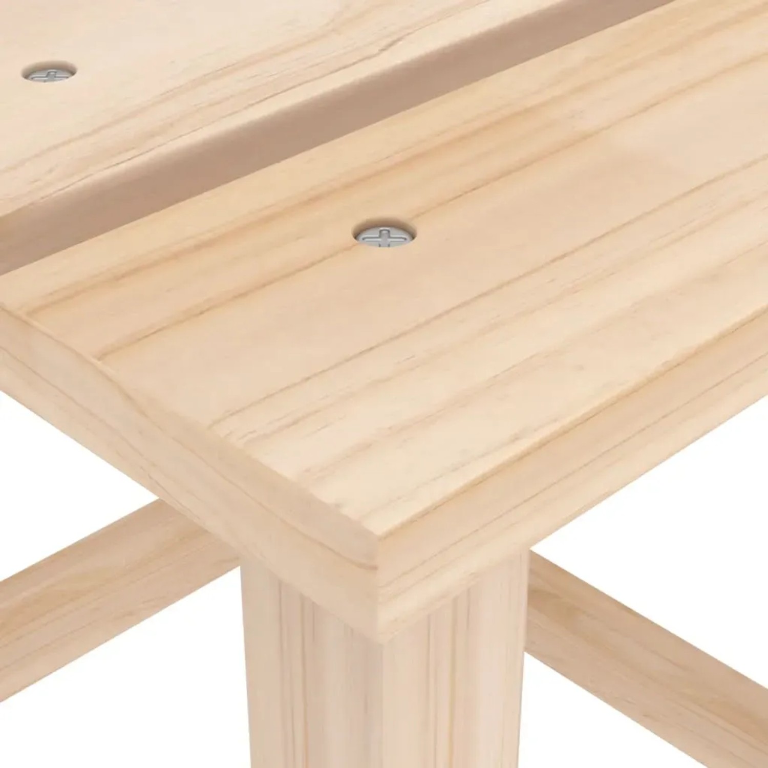 Detailansicht: vidaXL Adirondack Tisch aus Tannenholz, Teil der Gartenmöbel-Garnitur.