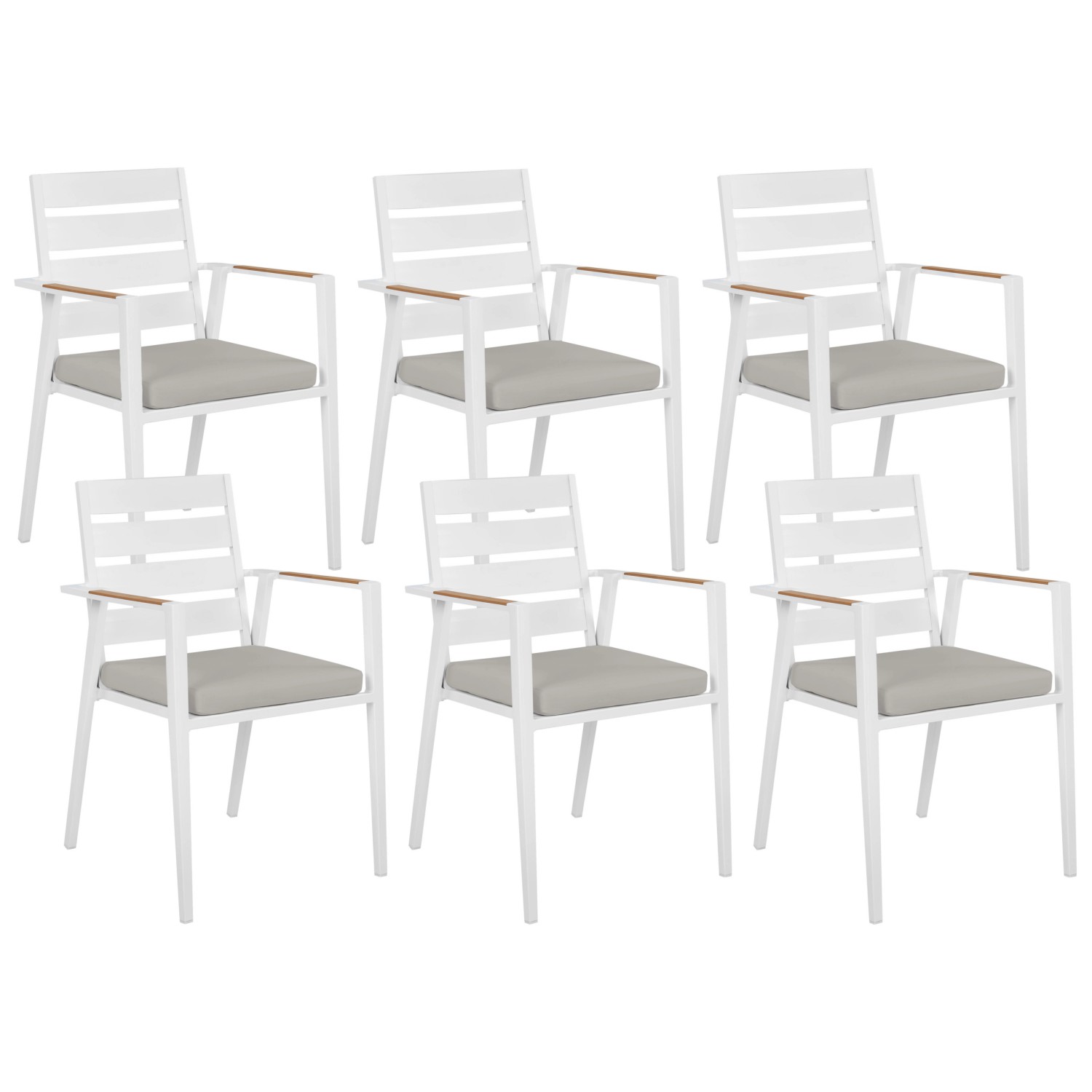 Beliani Gartenstuhl Weiss Grau Heller Holzfarbton 58x54x86 günstig online kaufen
