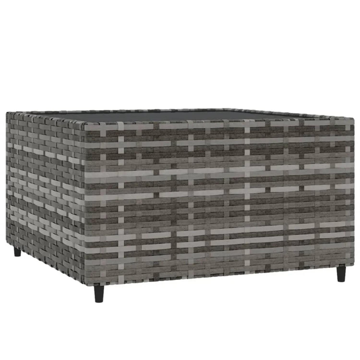 Furnicato Garten-couchtisch Quadratisch Grau 50x50x30 Cm Poly Rattan