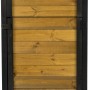 Rollbarer Gartenschrank mit Pflanzkasten aus Holz, braun/schwarz. Praktischer Stauraum für Garten & Pflanzen.