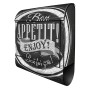 Schwarzer Banjado Design Briefkasten mit Bon Appetit Motiv und Zeitungsfach.